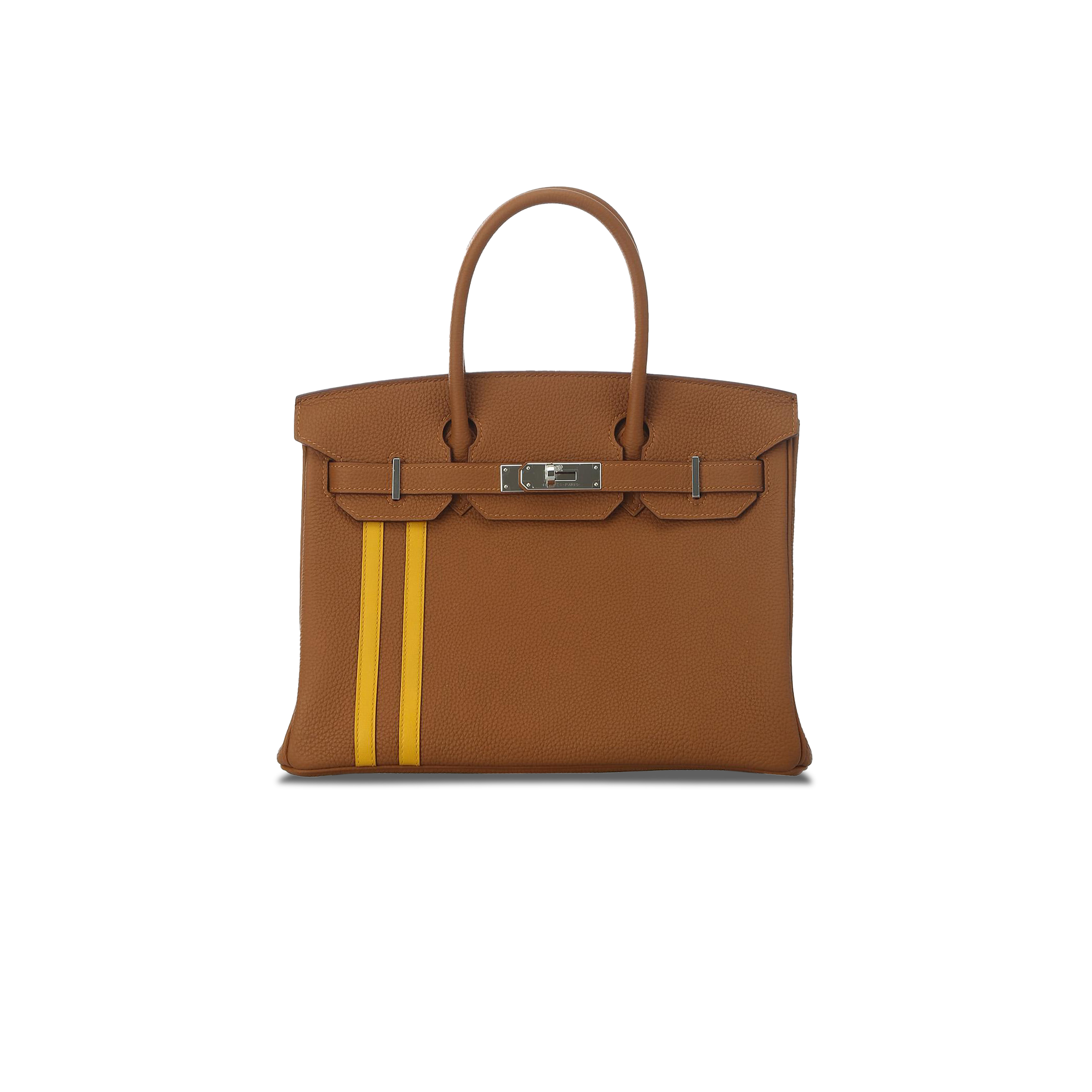 HERMÈS MASTER BIRKIN 30 TOGO LEATHER GOLDEN BROWN WITH AMBER YELLOW AND SILVER BUCKLE BAG H028365CC04 (30*22*15cm)